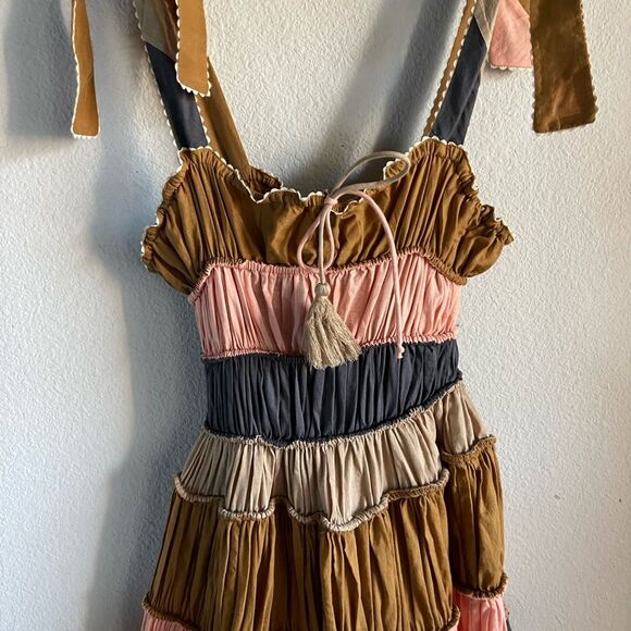 Anthropologie Let Me Be Letizia Colorblocked Dress in Pink Combo - Picture 12 of 15